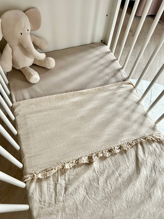 Laken Ledikant Ruffle beige