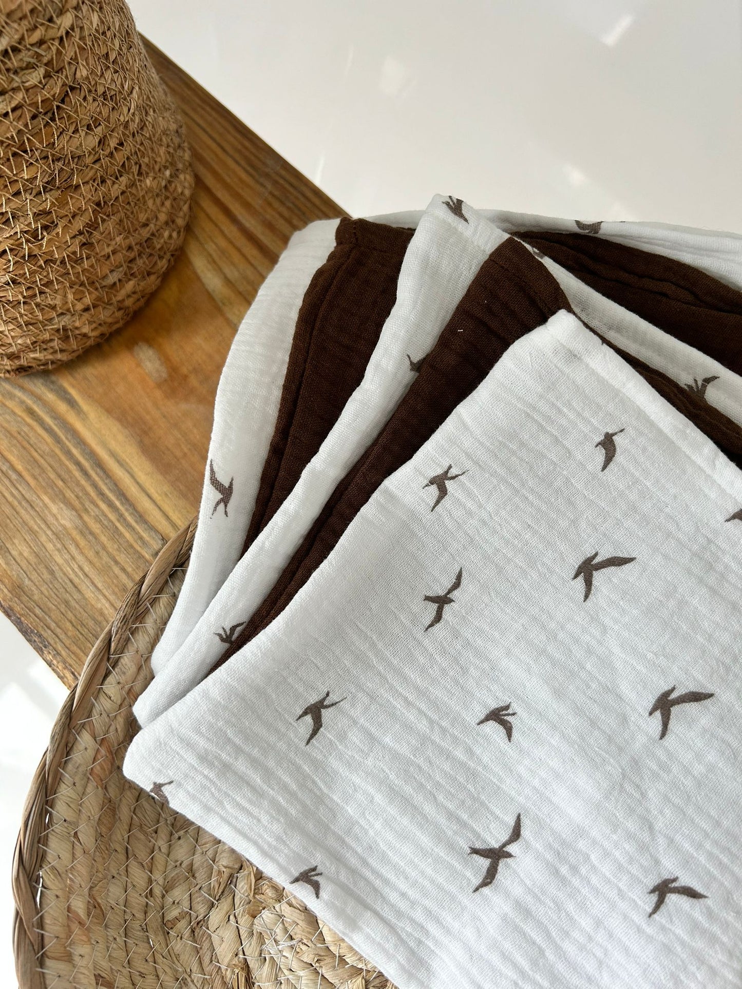 Handgemaakte Hydrofiele washandjes bird