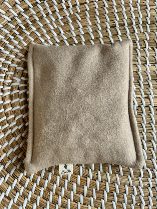 Sensorisch zakje kersenpitten katoen fleece beige