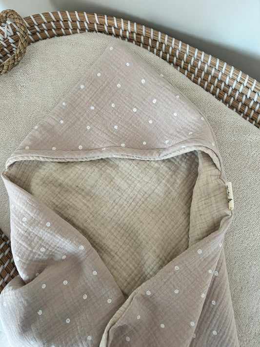 Handgemaakte badcape / wikkeldoek hydrofiel