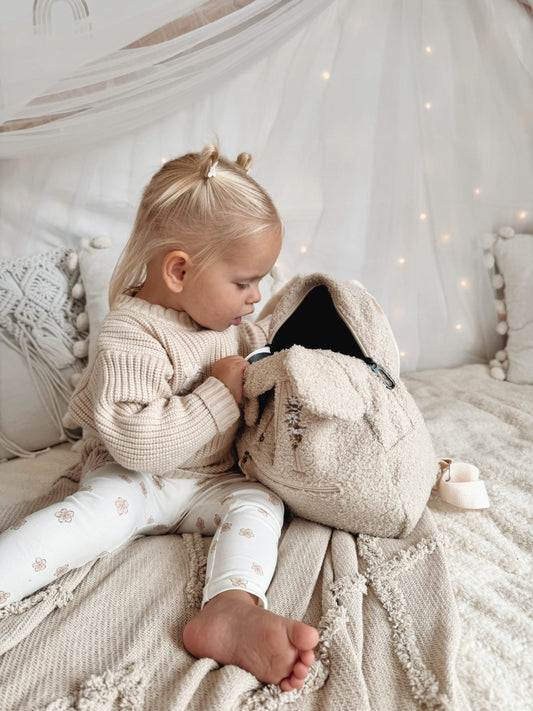 Initialen Teddy Rugzak met oortjes