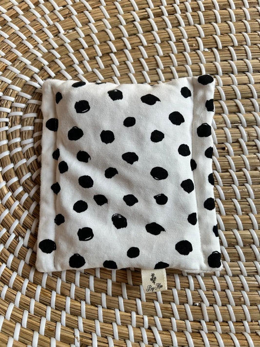 Sensorisch zakje Knisperfolie dot zwart wit